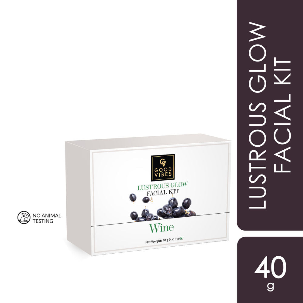 Good Vibes Lustrous Glow Facial Kit - Wine | Grocsy