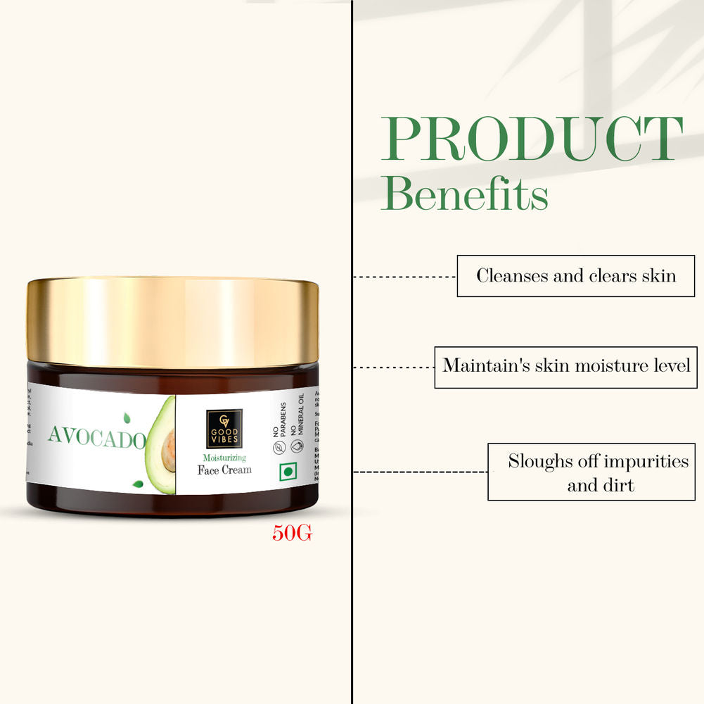 Good Vibes Moisturizing Face Cream - Avocado | Grocsy