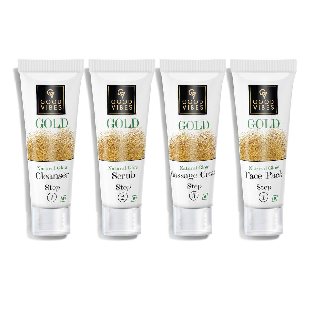 Good Vibes Gold Natural Glow Facial Kit | Grocsy