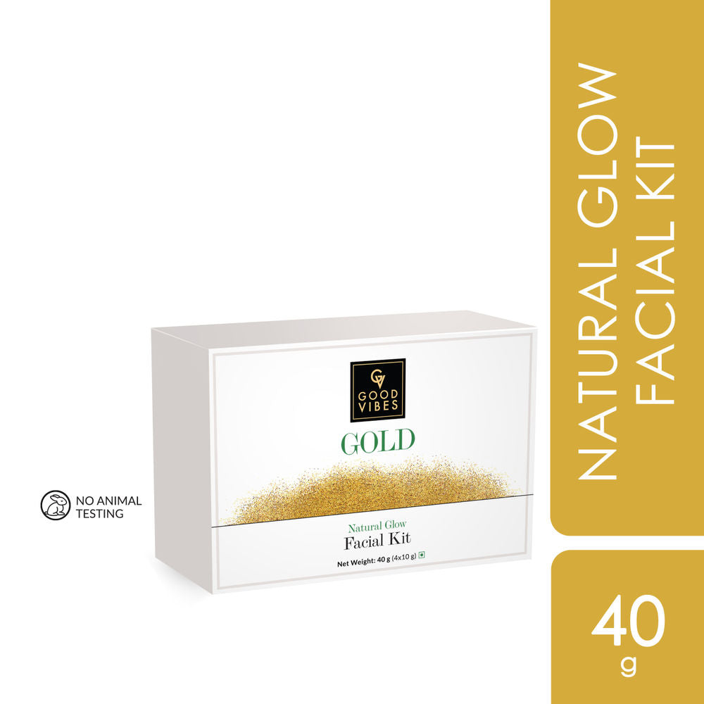 Good Vibes Gold Natural Glow Facial Kit | Grocsy