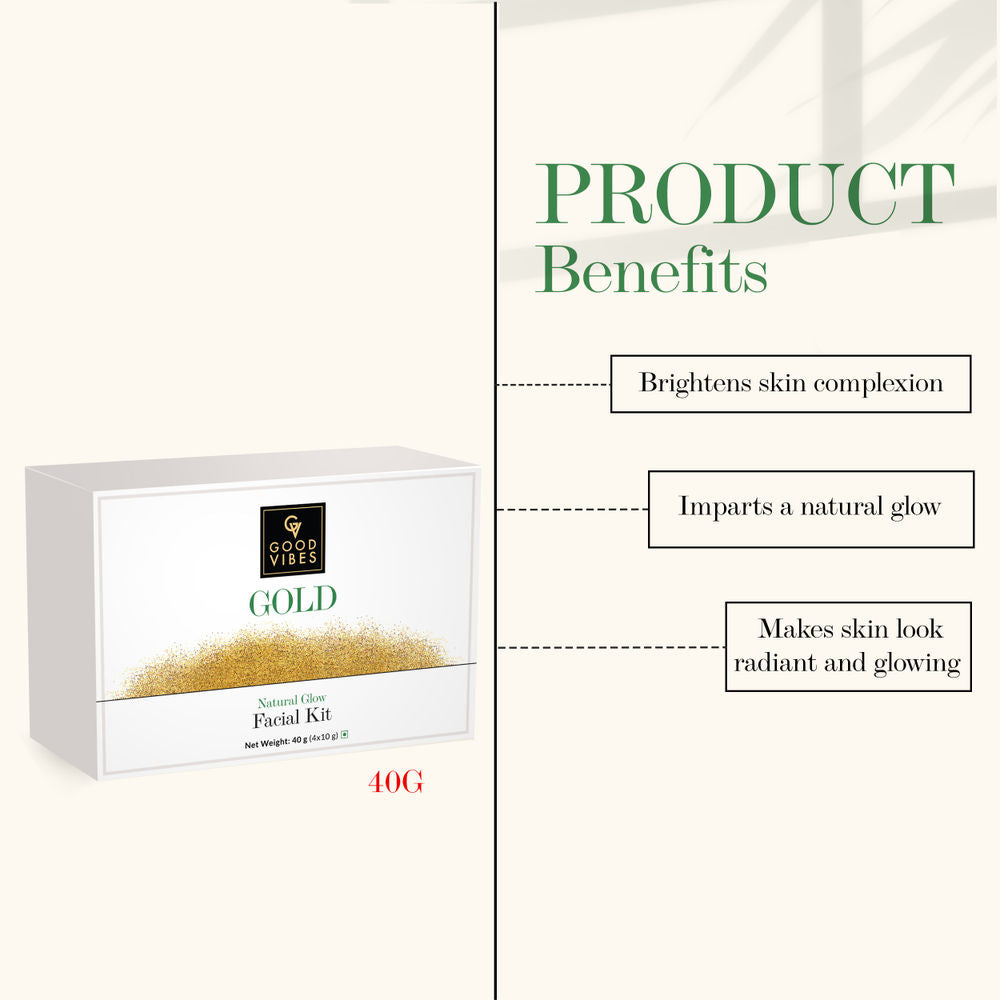 Good Vibes Gold Natural Glow Facial Kit | Grocsy