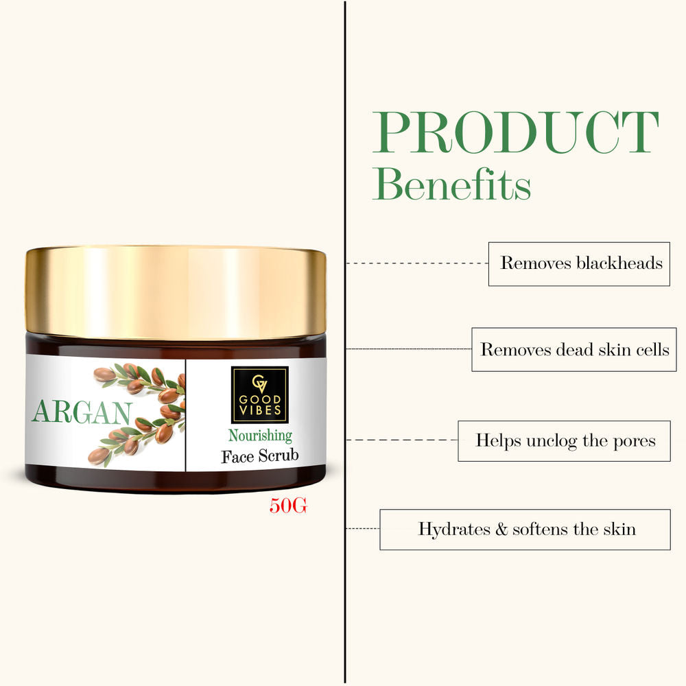 Good Vibes Nourishing Face Scrub - Argan | Grocsy