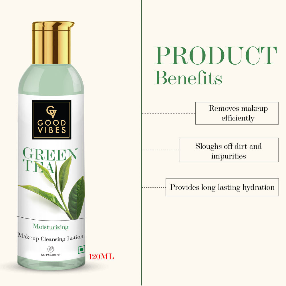 Good Vibes Moisturizing Makeup Cleansing Lotion - Green Tea | Grocsy