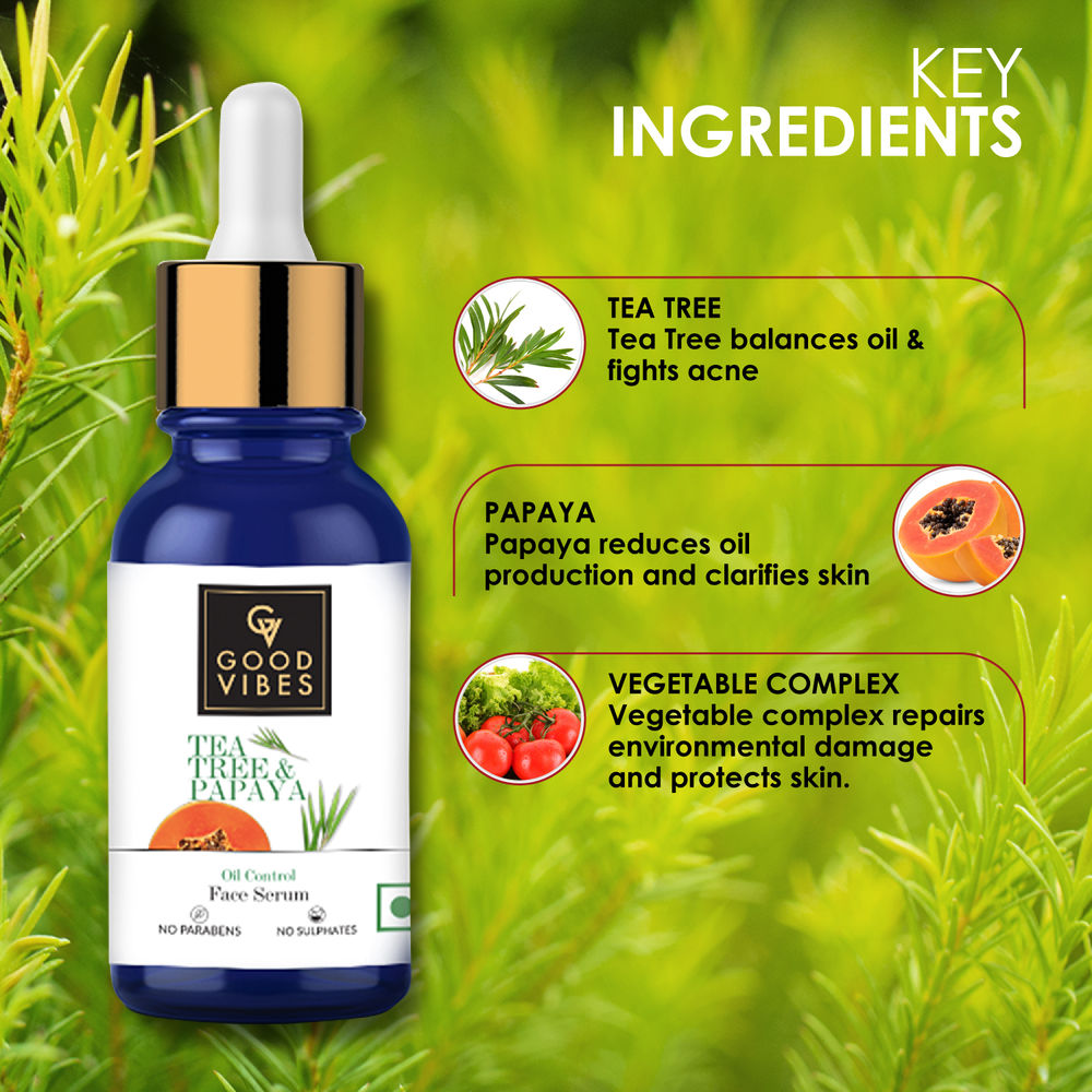 Good Vibes Tea Tree & Papaya Oil Control Serum | Grocsy