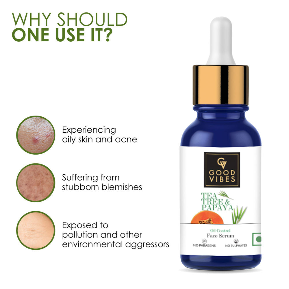 Good Vibes Tea Tree & Papaya Oil Control Serum | Grocsy