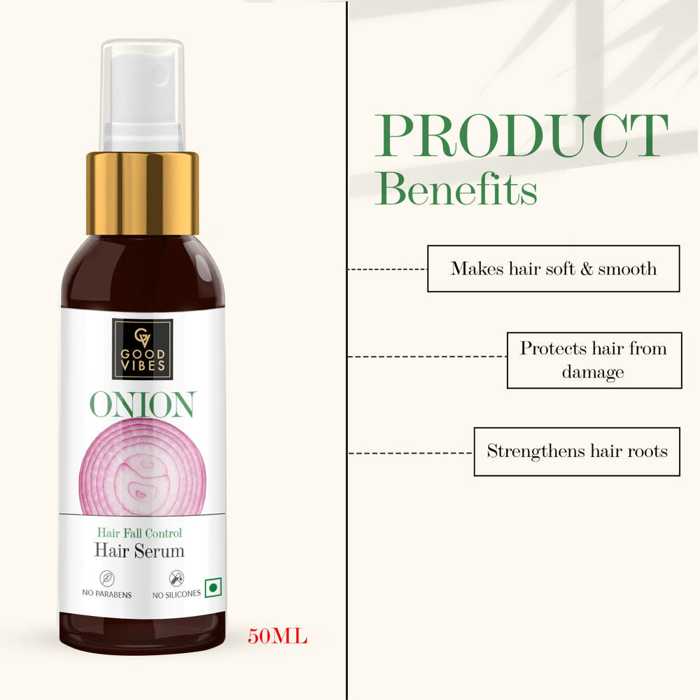 Good Vibes Onion Hair Fall Control Hair Serum | Grocsy