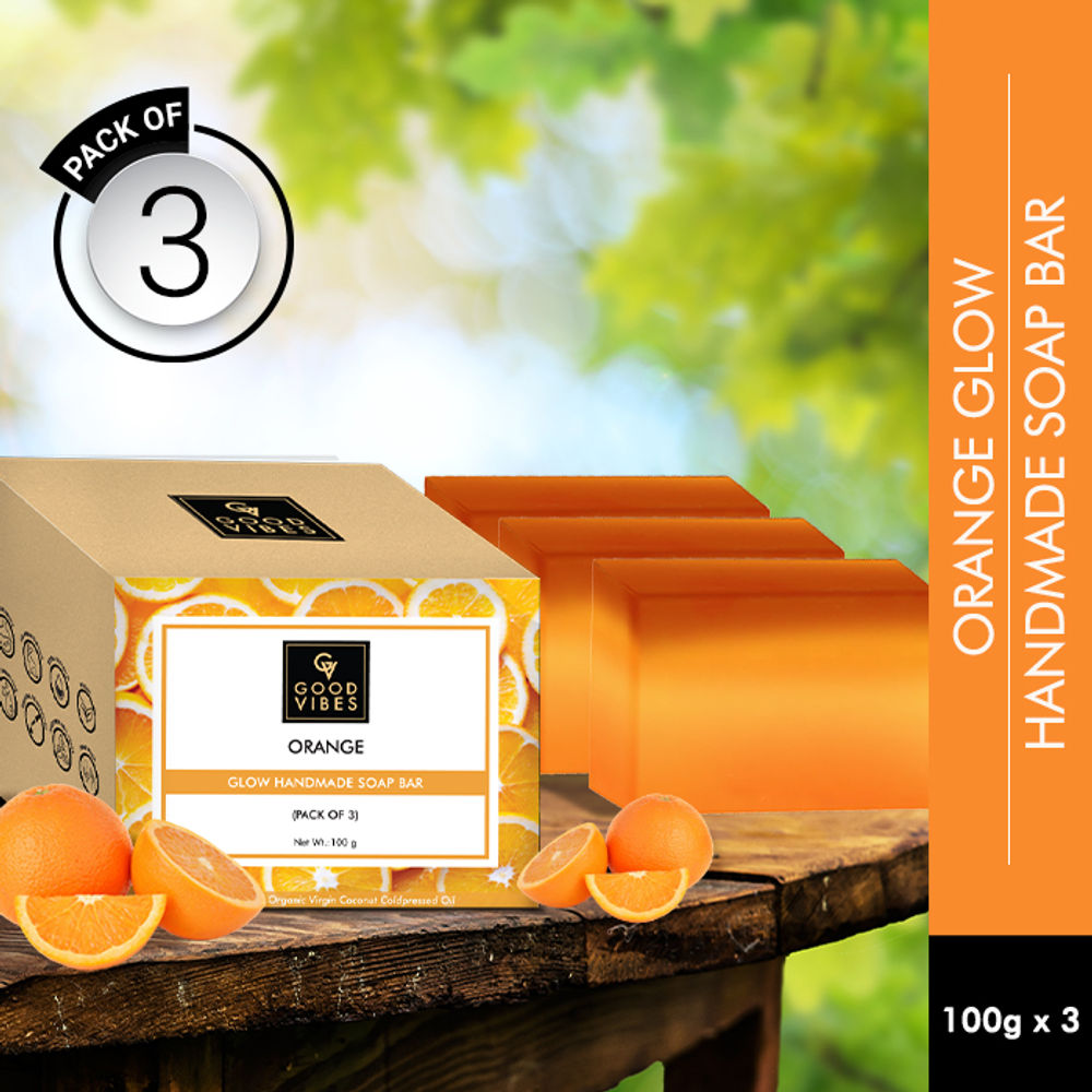 Good Vibes Orange Glow Handmade Soap Bar | Grocsy