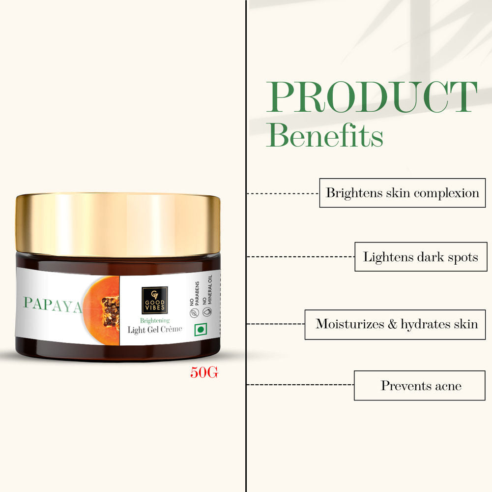 Good Vibes Papaya Brightening Light Gel Cream | Grocsy