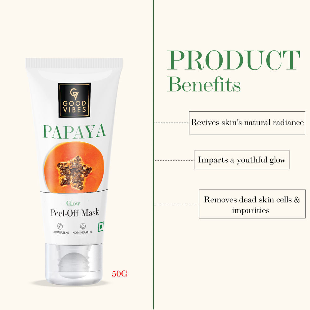Good Vibes Papaya Glow Peel Off Mask | Grocsy