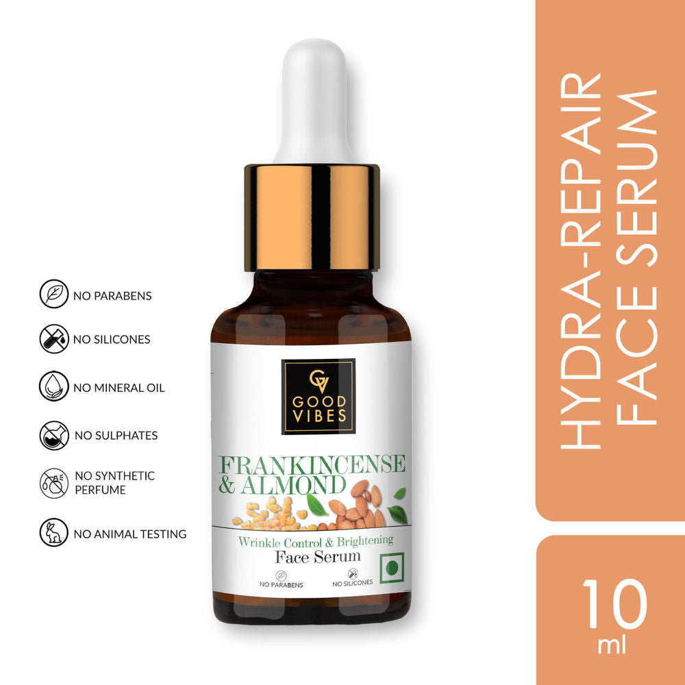 Good Vibes Frankincense & Almond Wrinkle Control & Brightening Serum | Grocsy