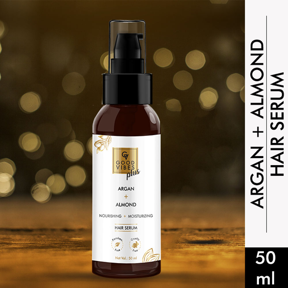 Good Vibes Argan & Almond Nourishing & Moisturizing Hair Serum | Grocsy
