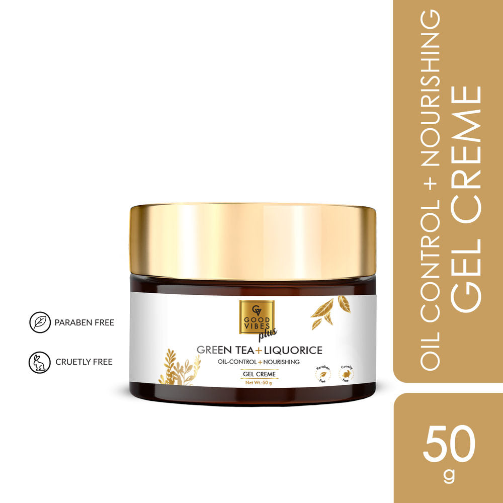 Good Vibes Plus Oil Control + Nourishing Gel Creme - Green Tea + Liquorice | Grocsy