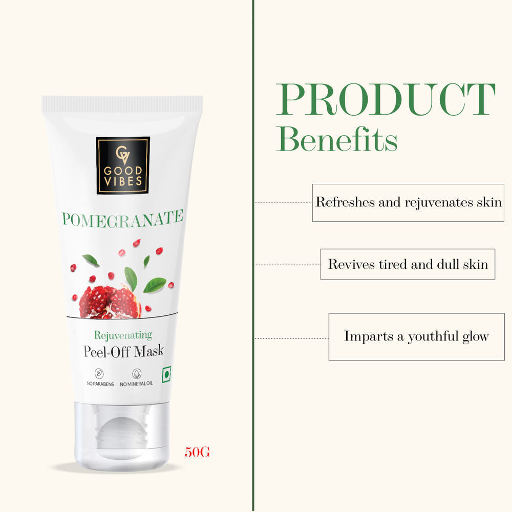 Good Vibes Pomegranate Rejuvenating Peel Off Mask | Grocsy