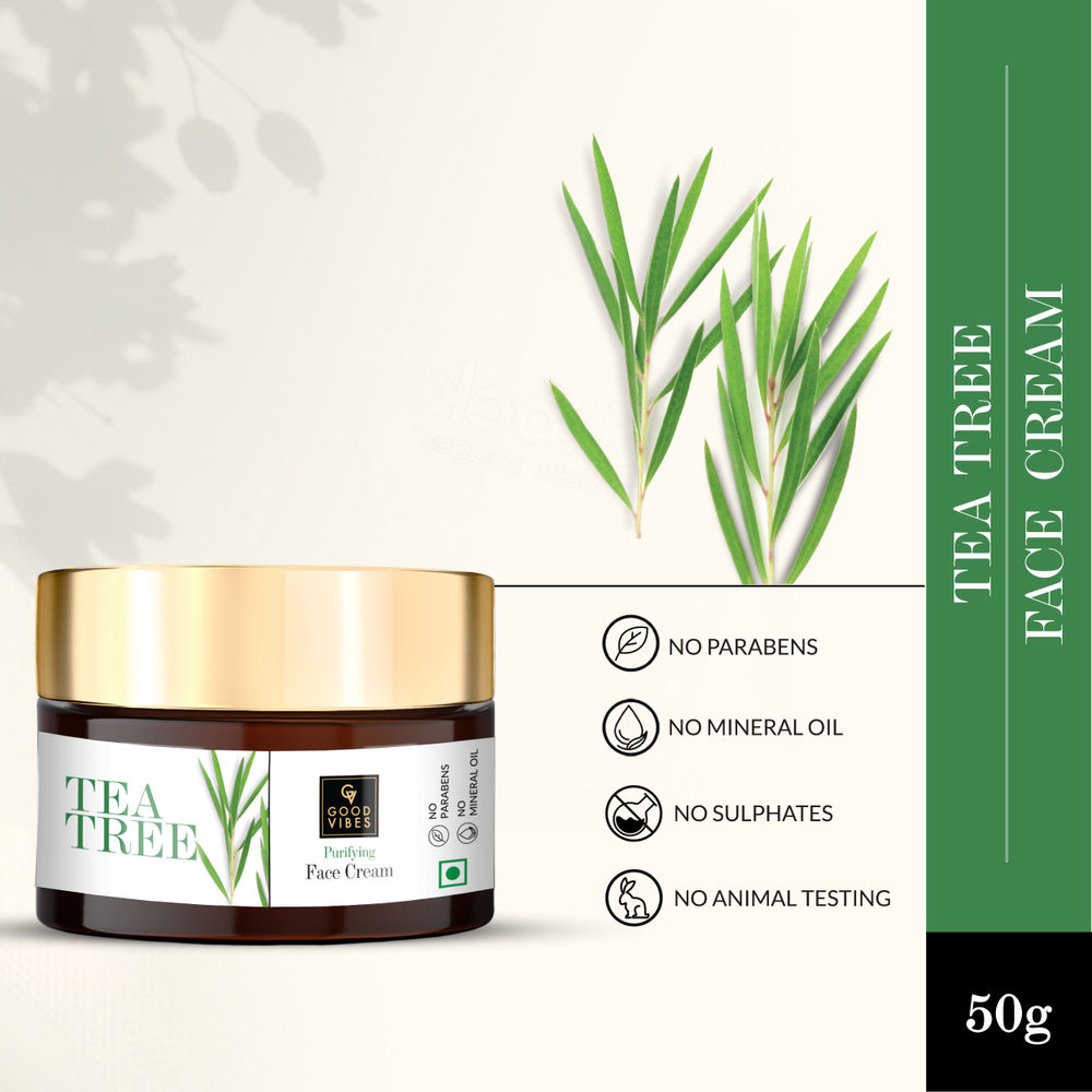 Good Vibes Tea Tree Purifying Face Cream | Grocsy