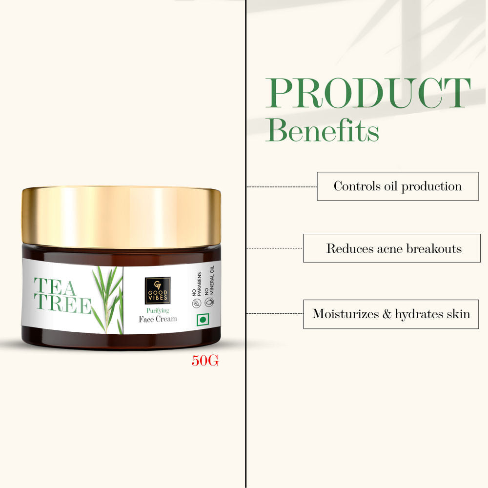 Good Vibes Tea Tree Purifying Face Cream | Grocsy