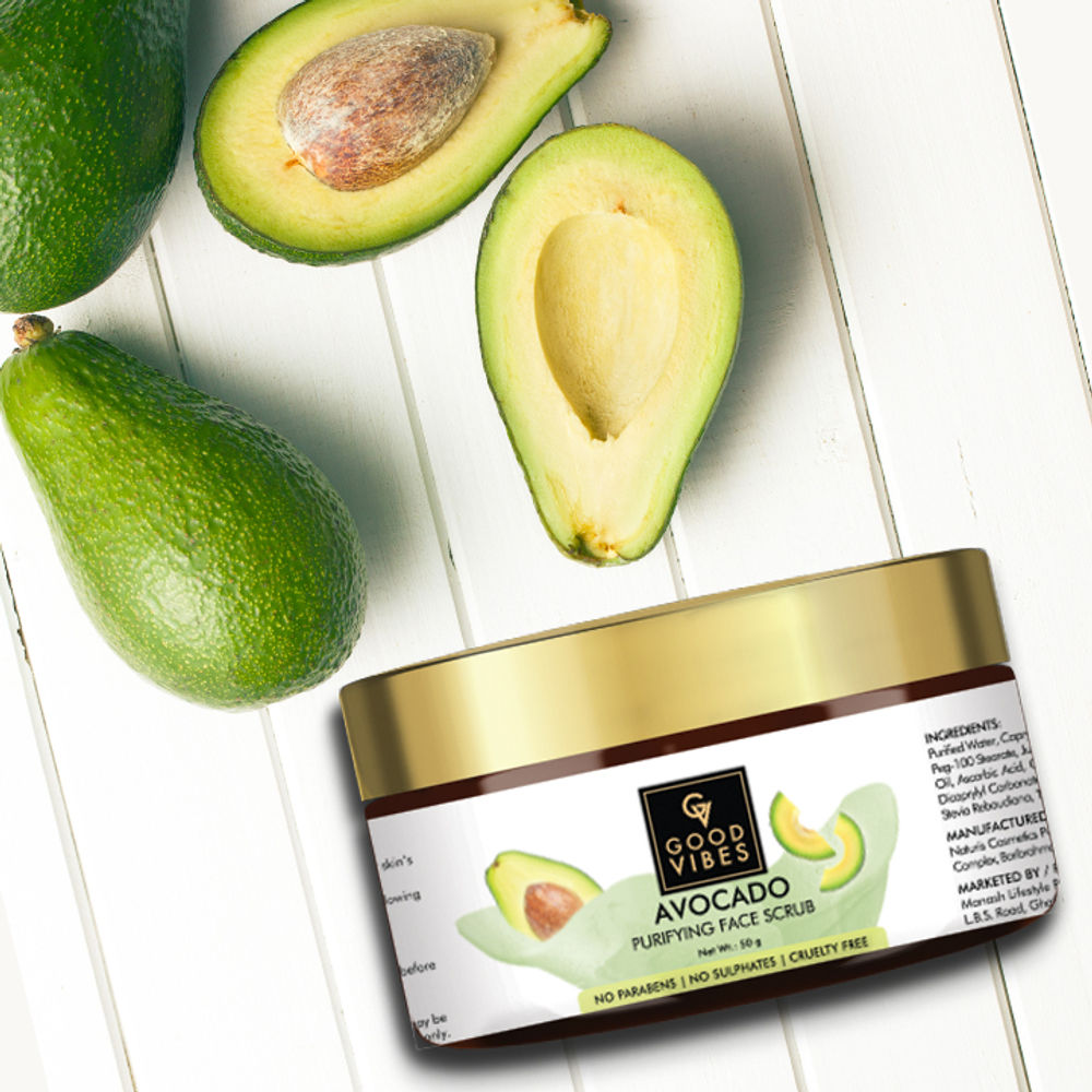 Good Vibes Purifying Face Scrub - Avocado | Grocsy