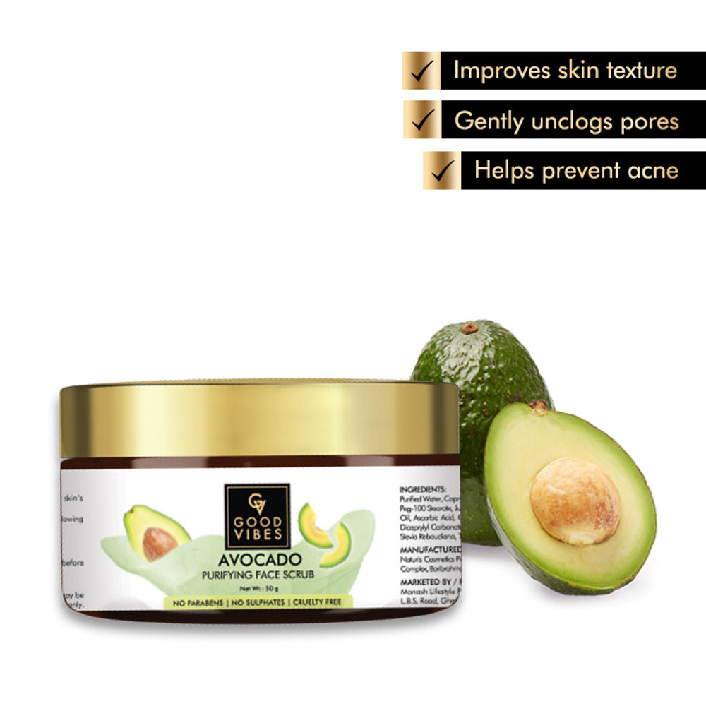 Good Vibes Purifying Face Scrub - Avocado | Grocsy