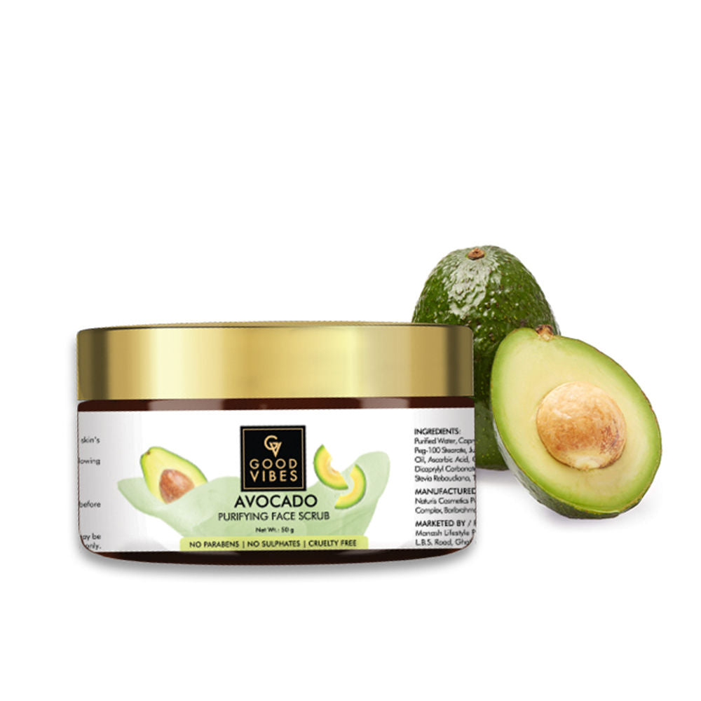 Good Vibes Purifying Face Scrub - Avocado | Grocsy