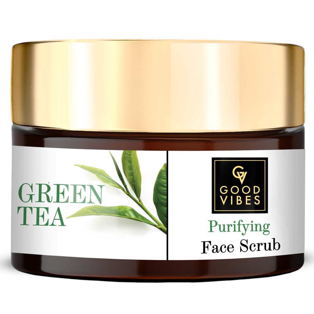 Good Vibes Green Tea Purifying Face Scrub | Grocsy