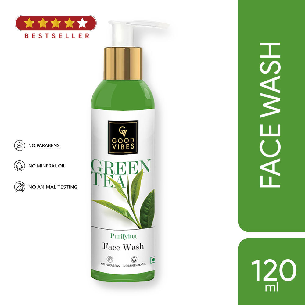 Good Vibes Green Tea Purifying Face Wash | Grocsy