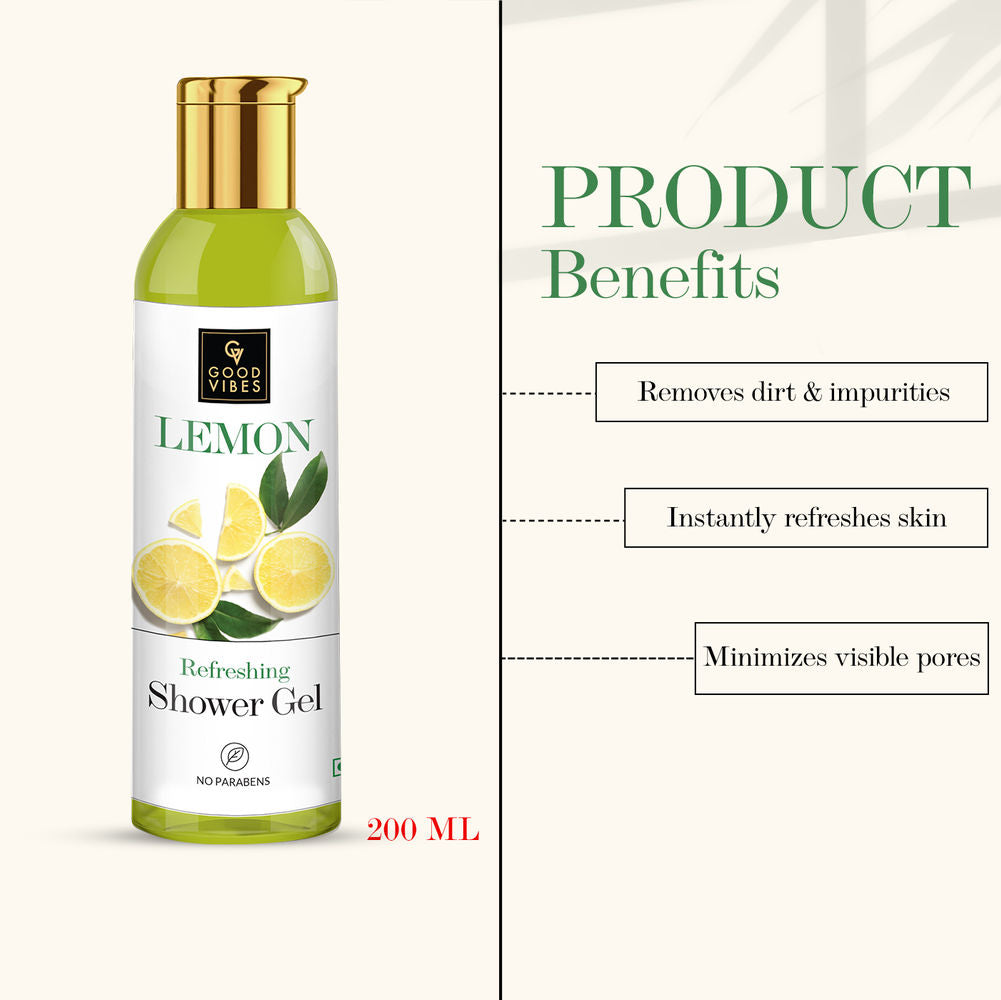 Good Vibes Lemon Refreshing Shower Gel | Grocsy