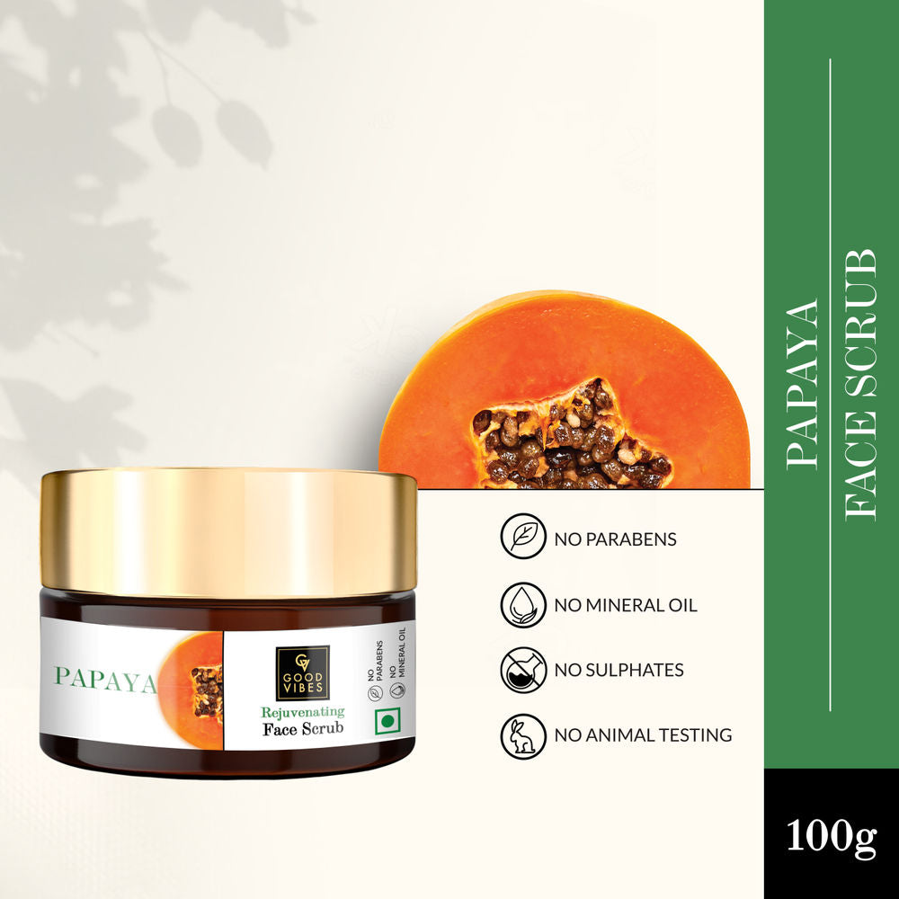 Good Vibes Papaya Rejuvenating Face Scrub | Grocsy