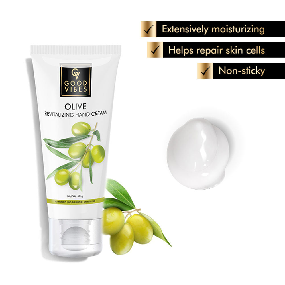 Good Vibes Revitalizing Hand Cream - Olive | Grocsy