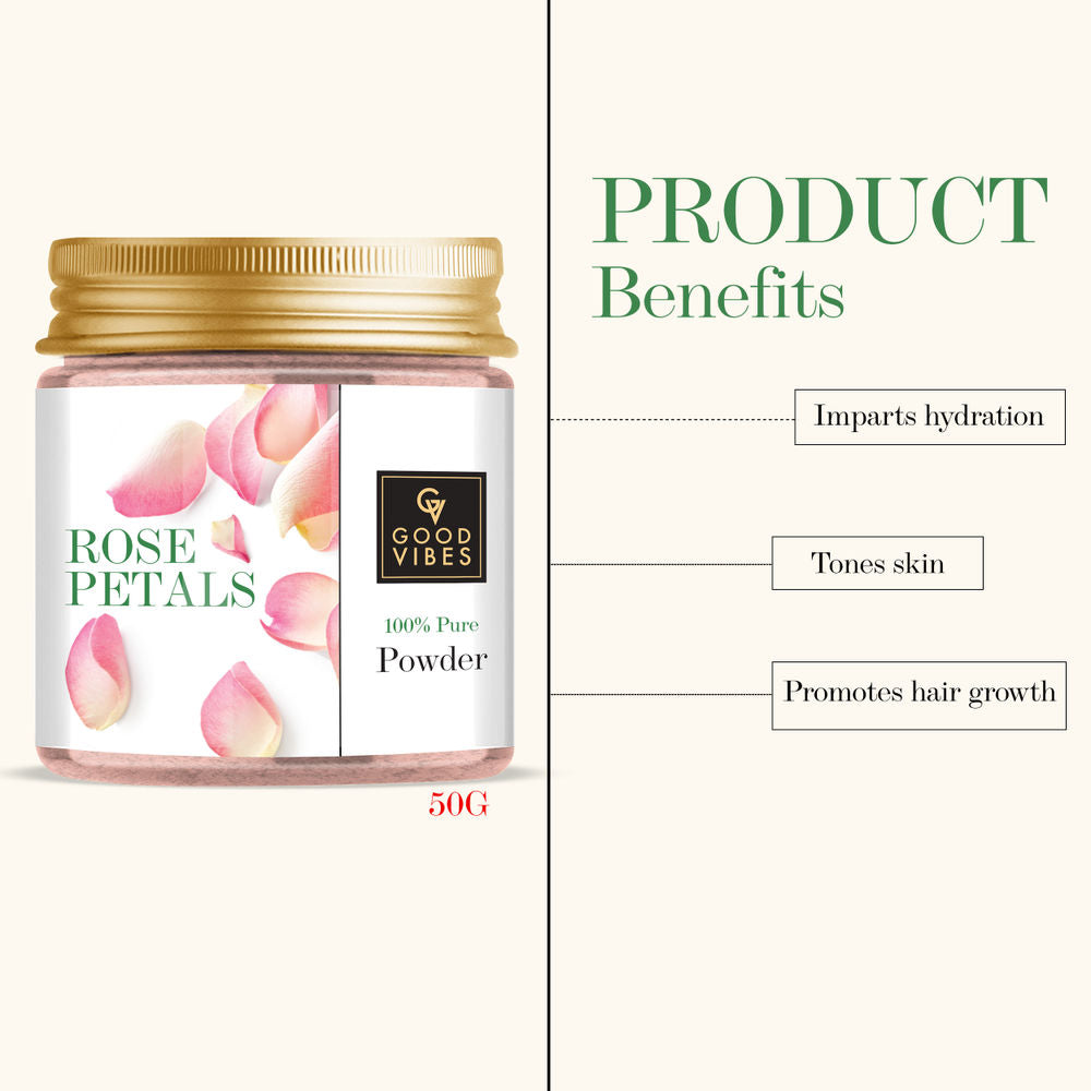 Good Vibes Rose Petals 100% Pure Powder | Grocsy