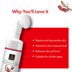 Good Vibes Rosehip Skin Clearing Foaming Face Wash With Deep Cleansing Brush | Grocsy