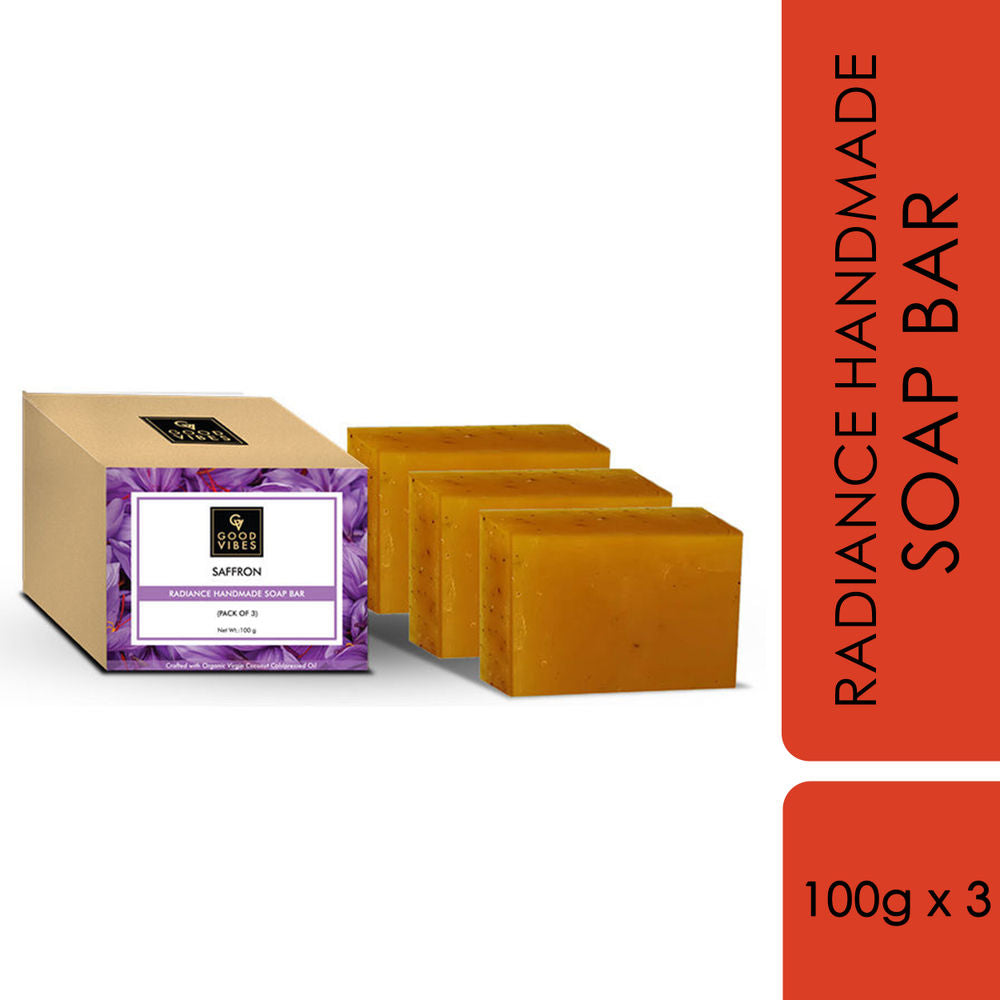Good Vibes Saffron Radiance Handmade Soap Bar | Grocsy