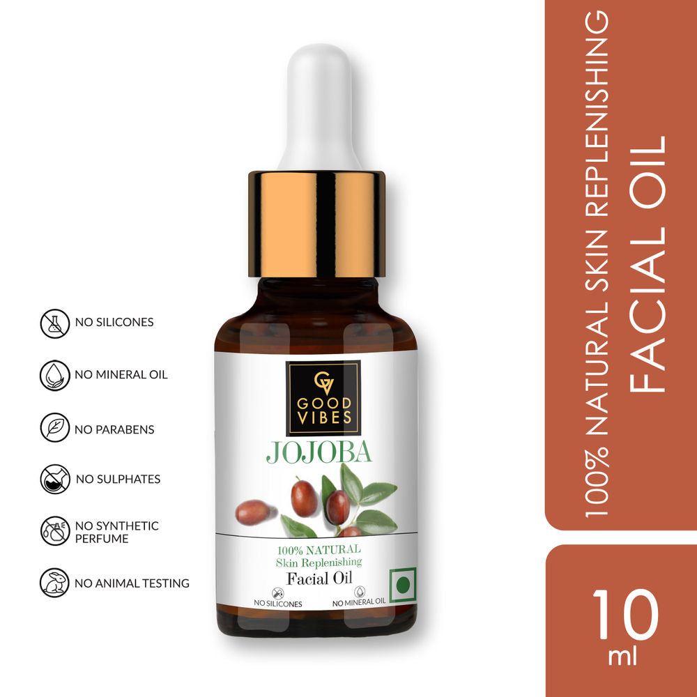 Good Vibes 100% Natural Jojoba Skin Replenishing Facial Oil | Grocsy