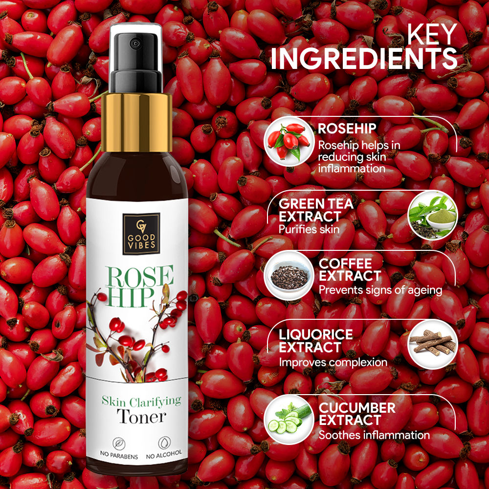 Good Vibes Skin Clarifying Toner - Rosehip | Grocsy