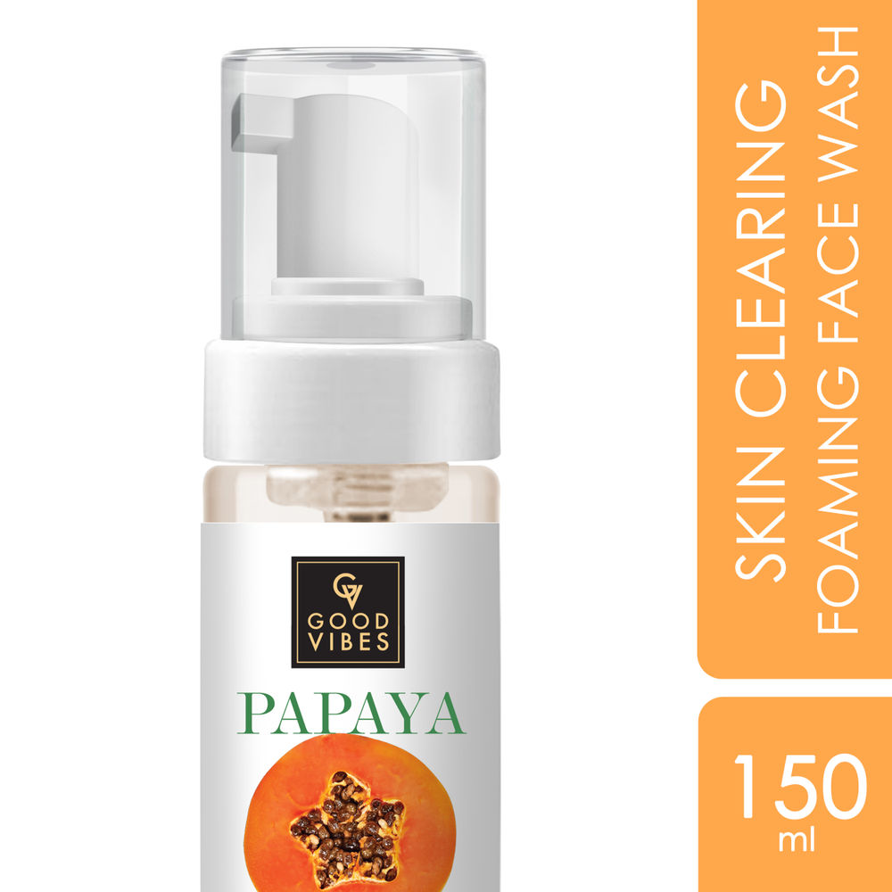Good Vibes Papaya Skin Clearing Foaming Face Wash | Grocsy