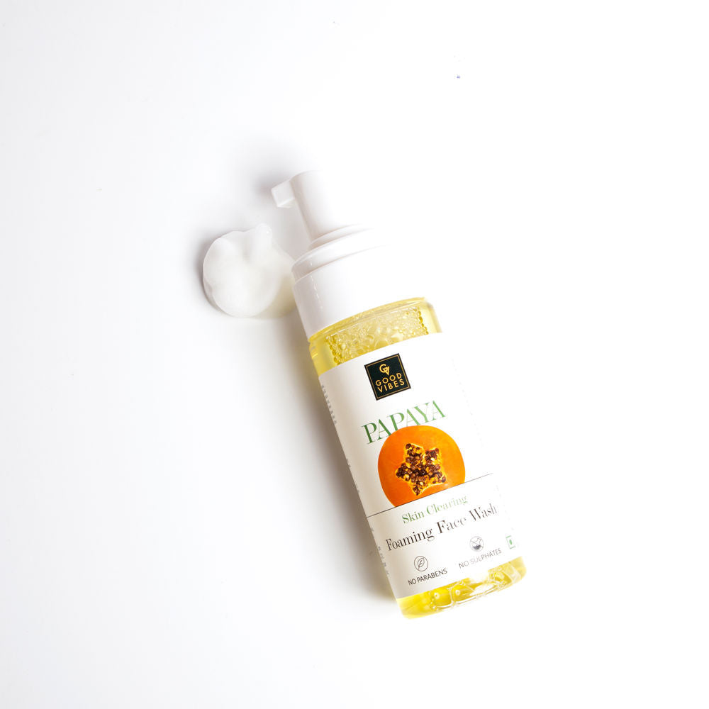 Good Vibes Papaya Skin Clearing Foaming Face Wash | Grocsy