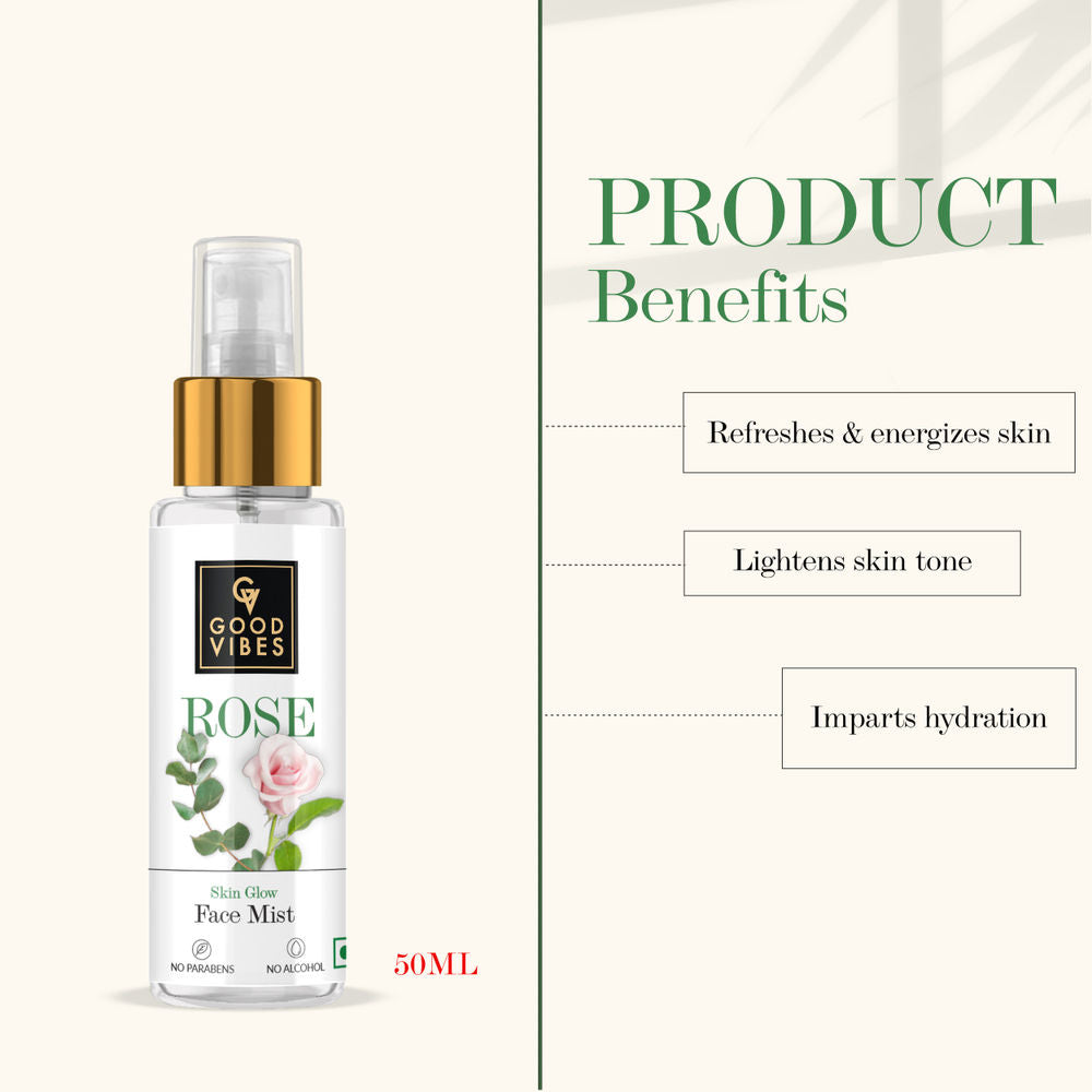 Good Vibes Rose Skin Glow Face Mist | Grocsy