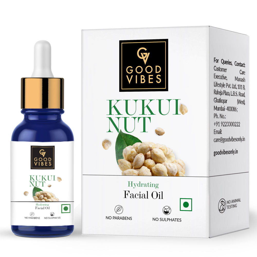 Good Vibes Skin Hydrating Facial Oil - Kukui Nut | Grocsy