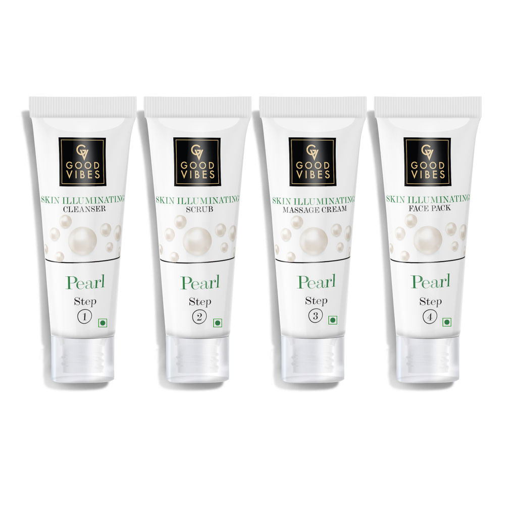 Good Vibes Skin Illuminating Facial Kit - Pearl | Grocsy