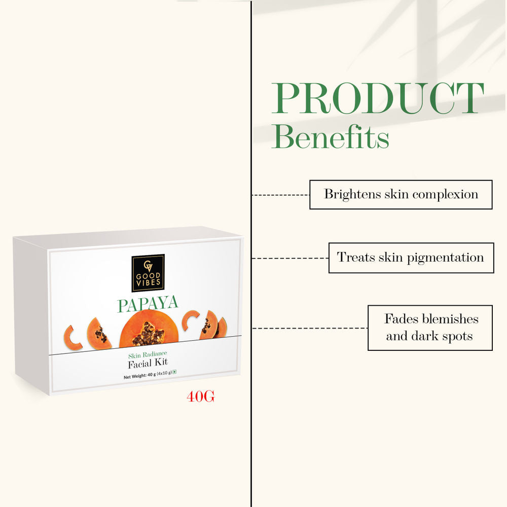 Good Vibes Skin Radiance Facial Kit - Papaya | Grocsy