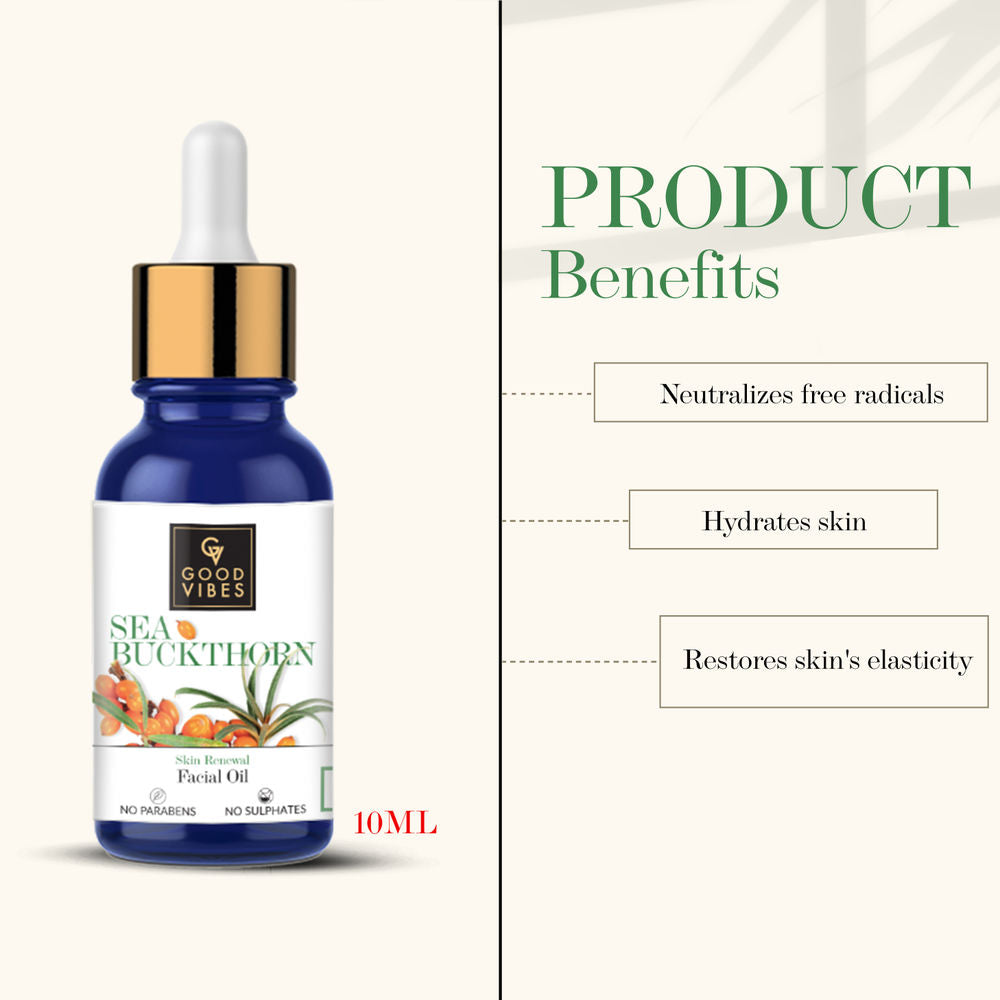 Good Vibes Skin Renewal Facial Oil - Sea Buckthorn | Grocsy