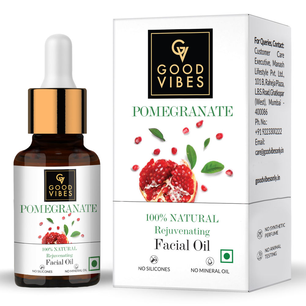 Good Vibes 100% Natural Pomegranate Rejuvenating Facial Oil | Grocsy