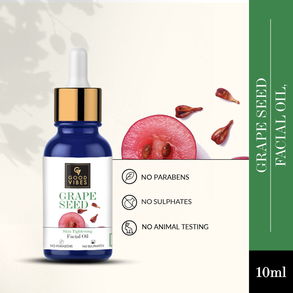 Good Vibes Grape Seed Skin Tightening Facial Oil | Grocsy