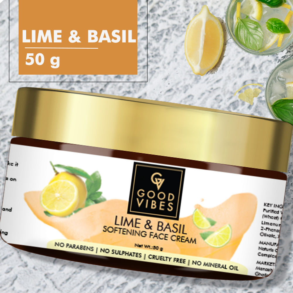 Good Vibes Softening Face Cream - Lime and Basil | Grocsy