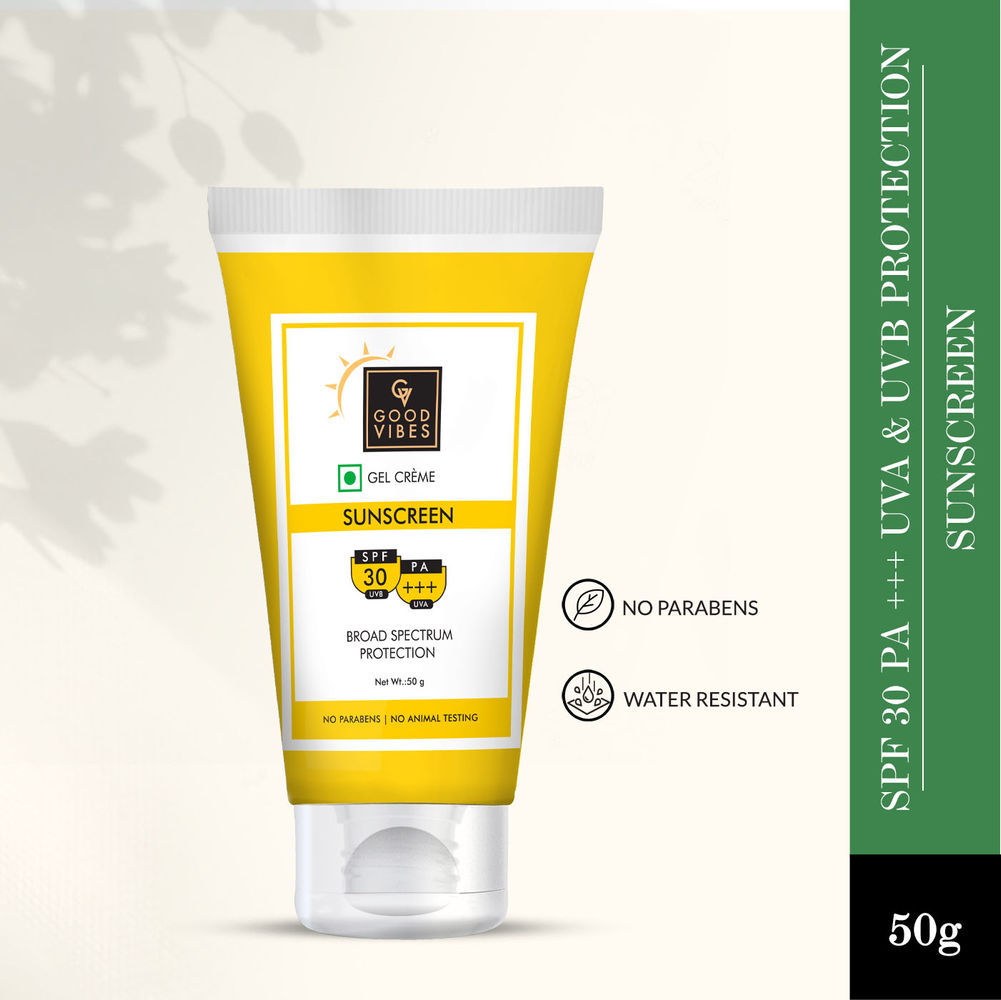Good Vibes UVA & UVB Protection SPF 30 PA+++ Broad Spectrum Gel Creme | Grocsy