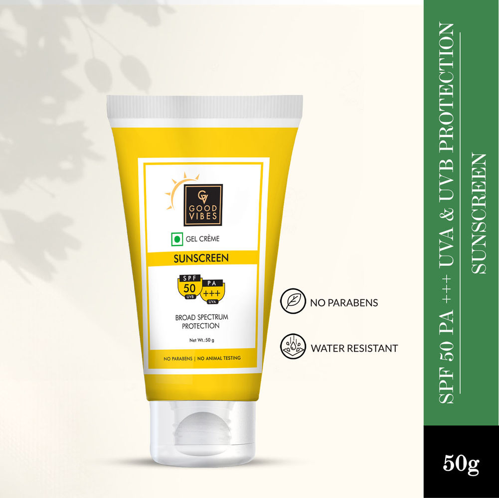 Good Vibes UVA & UVB Protection SPF 50 PA+++ Broad Spectrum Gel Creme | Grocsy
