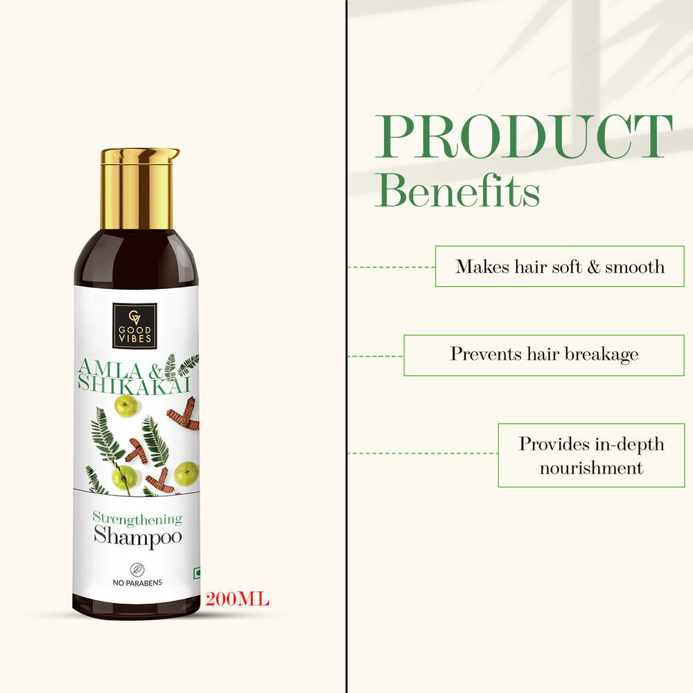 Good Vibes Amla Shikakai Strengthening Shampoo | Grocsy