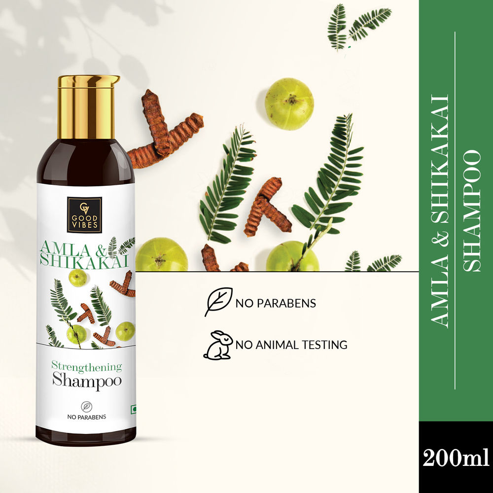 Good Vibes Amla Shikakai Strengthening Shampoo | Grocsy
