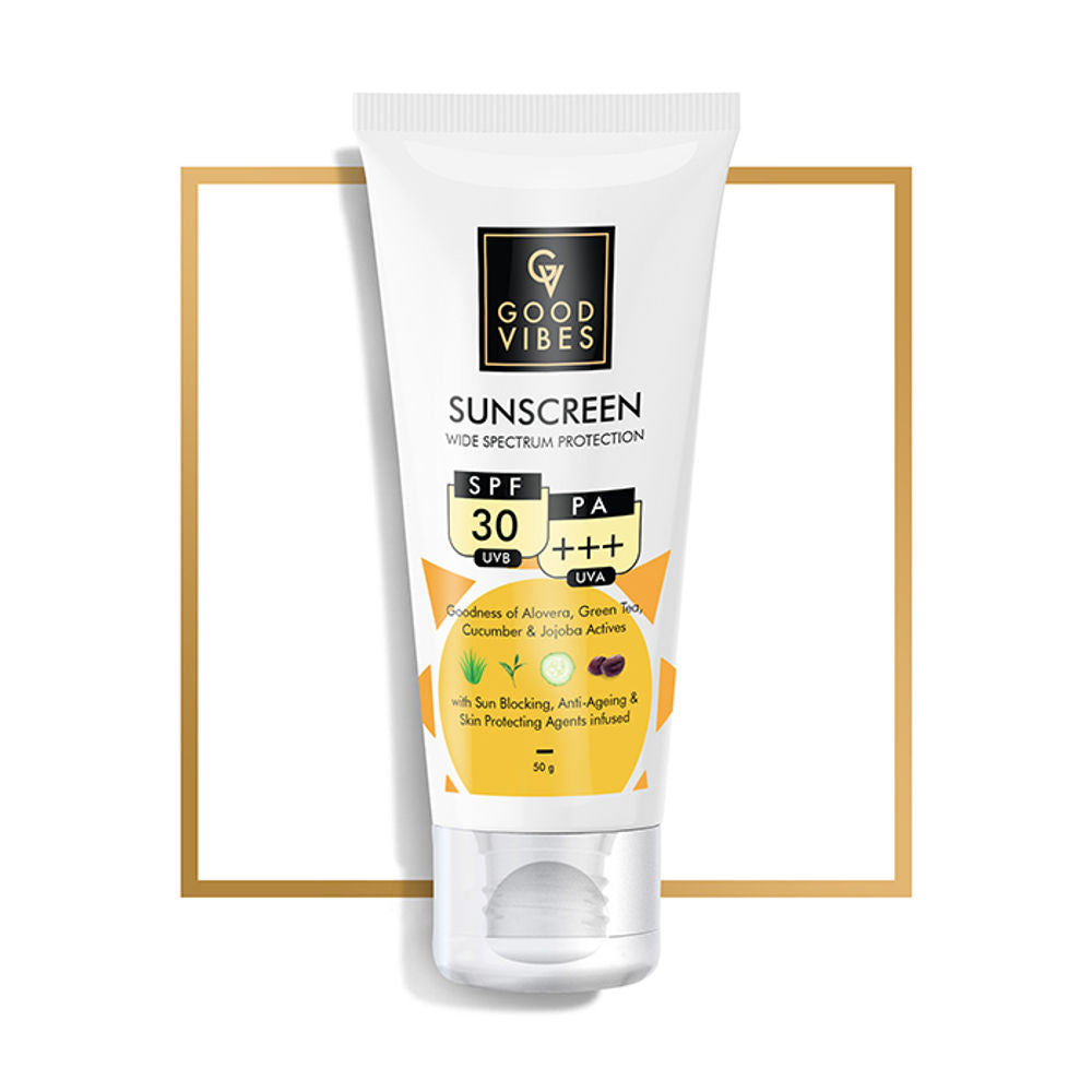 Good Vibes Wide Spectrum Protection Sunscreen with SPF 30 PA +++ | Grocsy