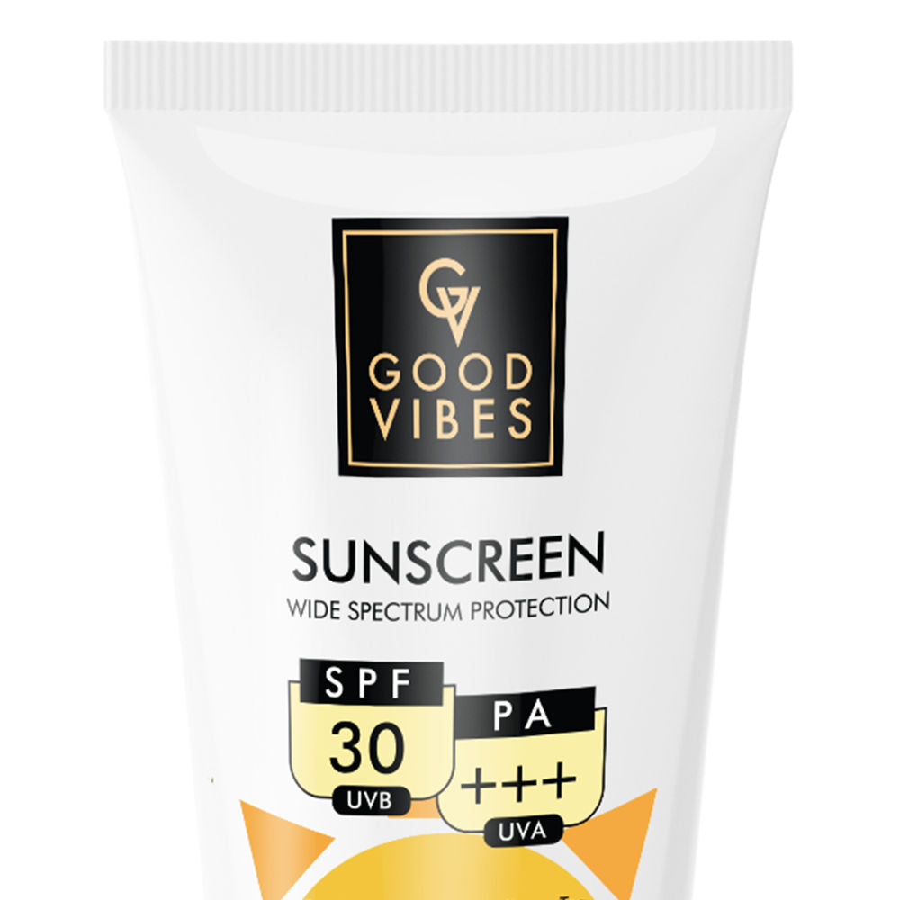 Good Vibes Wide Spectrum Protection Sunscreen with SPF 30 PA +++ | Grocsy
