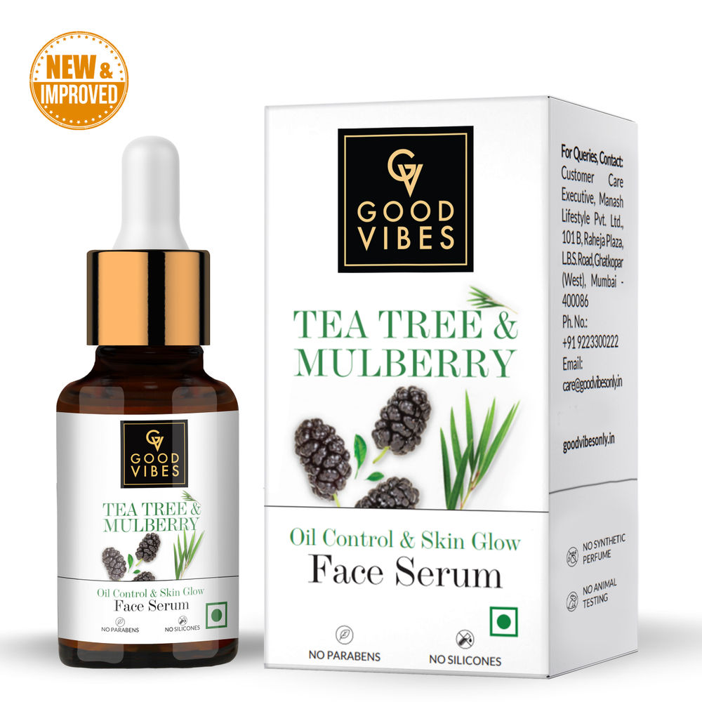 Good Vibes Tea Tree + Mulberry Skin Glow & Oil Control Serum | Grocsy