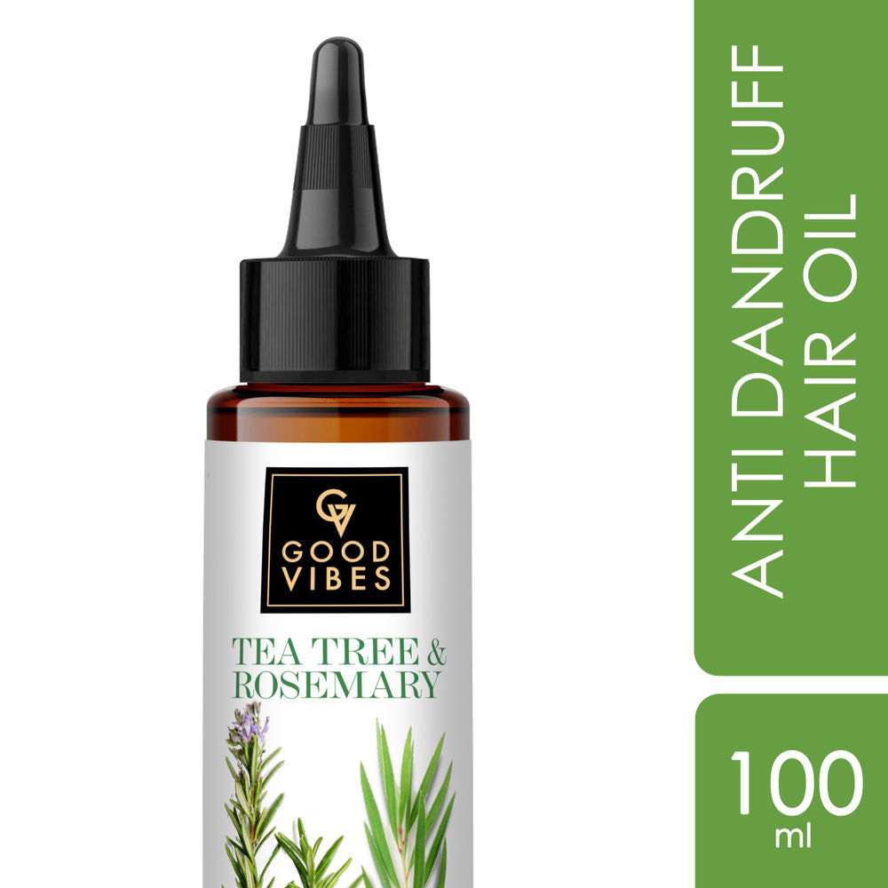 Good Vibes Tea Tree & Rosemary Anti Dandruff Hair Oil | Grocsy